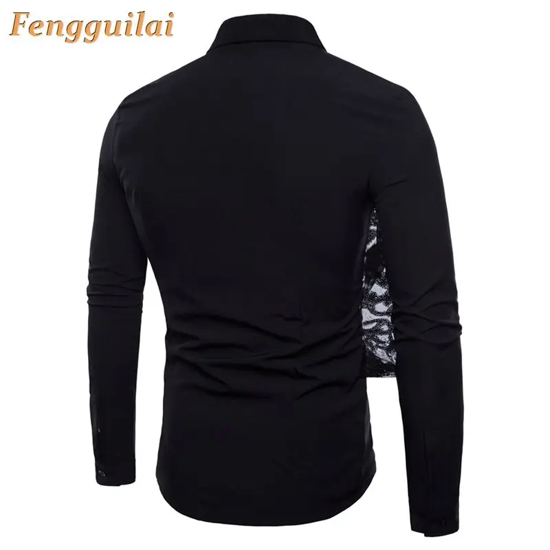 FENGGUILAI Wind 2019 Autumn WinterTrend Men's Fashion Sequins Lace Decoration Solid Color Casual Long Sleeve Men's Shirt
FENGGUILAI Wind 2019 Autumn WinterTrend Men's Fashion Sequins Lace Decoration Solid Color Casual Long Sleeve Men's Shirt