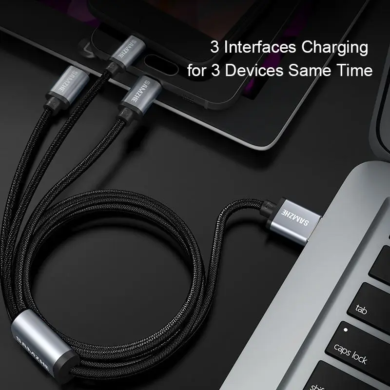 Кабель для телефона SAMZHE 3 в 1 кабель Micro USB Type C телефонов iPhone 6 7 8 Samsung XiaoMi Huawei OPPO