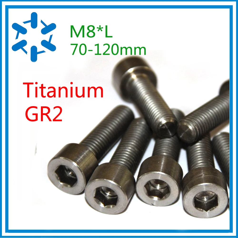20pcs/lot DIN912 Pure Titanium Hex Socket Cap Screws hex bolt Ti bolts GR2 M8*70/75/80/85/90/95/100/105/110/115/120
20pcs/lot DIN912 Pure Titanium Hex Socket Cap Screws hex bolt Ti bolts GR2 M8*70/75/80/85/90/95/100/105/110/115/120