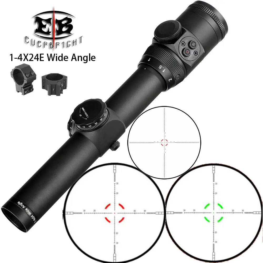 EB 1-4X24E Tactical Compact Scope First Focal Plane FFP Optical Sights Glass Reticle Red / Green Illuminate Hunting Riflescope
EB 1-4X24E Tactical Compact Scope First Focal Plane FFP Optical Sights Glass Reticle Red / Green Illuminate Hunting Riflescope