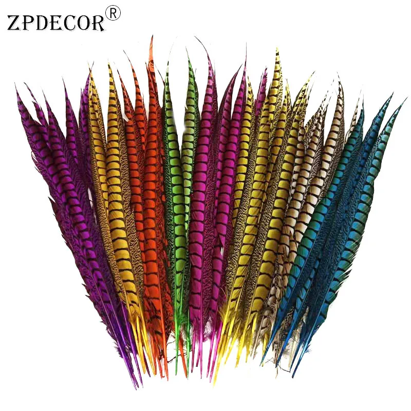 

ZPDECOR Wholesale 50-55cm Inch 20-22 Lady Amherst Pheasant Feathers For Wedding or Festival