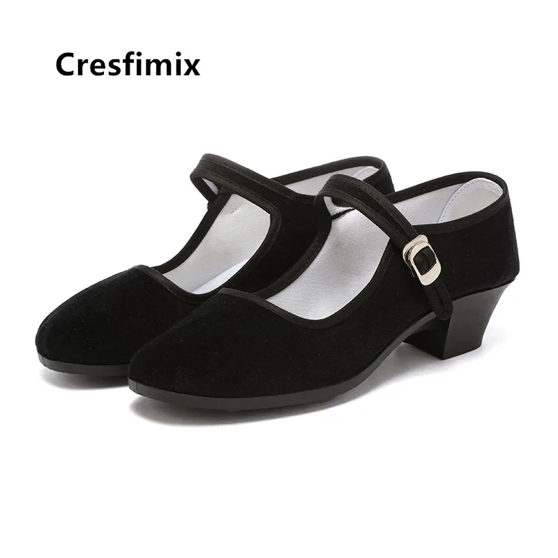 Cresfimix Zapatos De Mujer Women Cute Sweet Black Cloth Shoes Lady Casual Comfortable Shoes Retro Ballet Dance Shoes C5449 
Cresfimix Zapatos De Mujer Women Cute Sweet Black Cloth Shoes Lady Casual Comfortable Shoes Retro Ballet Dance Shoes C5449