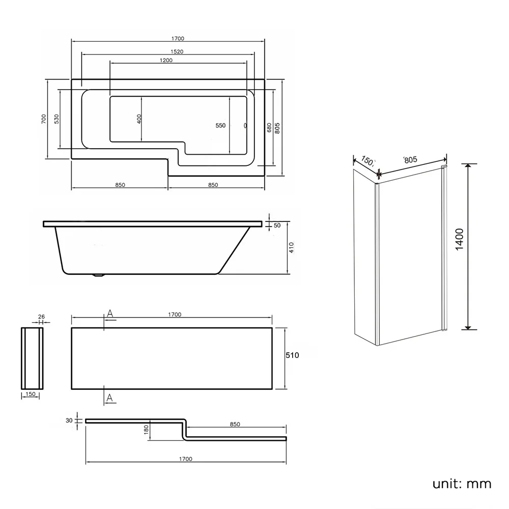 L-образный правой джакузи душа Spa квадратный для ванны 8 JET | Строительство и ремонт