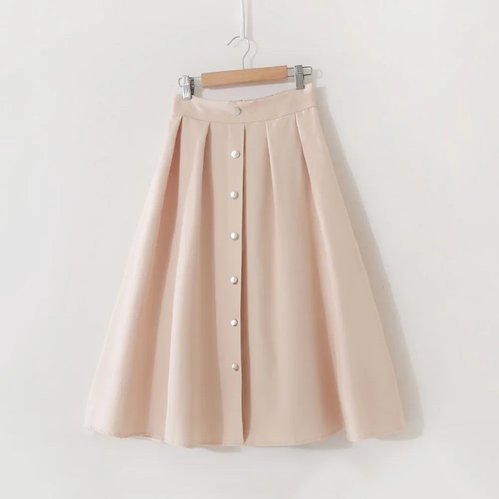 Nice Autumn Nice Office Lady Sweet School Women Skirts Expansion Aline High-Waist Plain Button Girl Elegant Female Pink Skirt
Nice Autumn Nice Office Lady Sweet School Women Skirts Expansion Aline High-Waist Plain Button Girl Elegant Female Pink Skirt