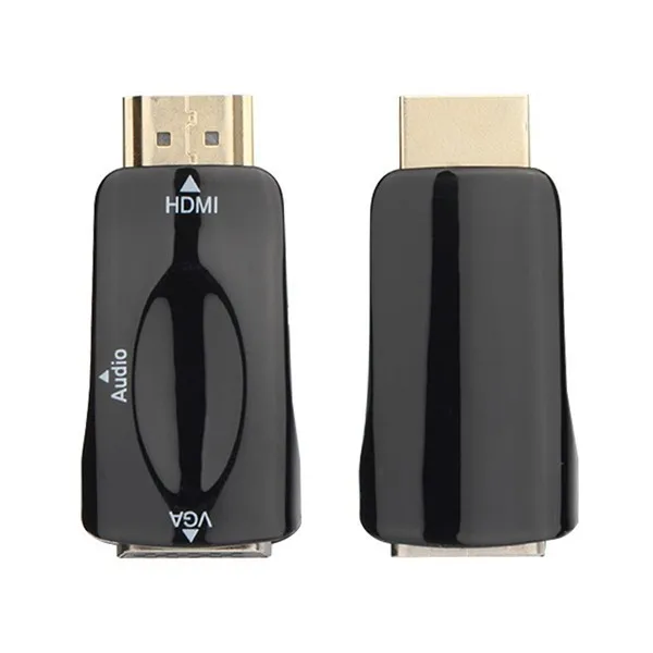 Free Shipping HDMI Male To VGA Female Converter Box Adapter With Audio Cable For PC HDTV | Электроника
