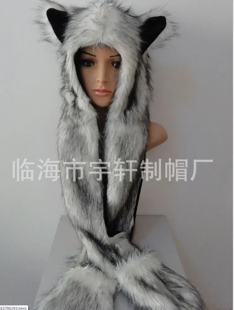 Капюшон из искусственного меха Crazy Fox шапка с отворотами для ушей и карманами рук