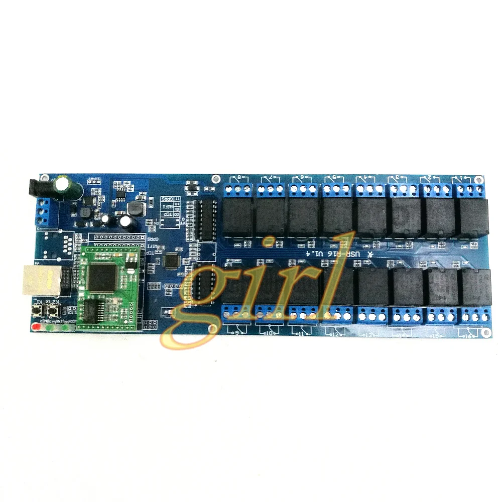 16 way relay module industrial grade 12V network relay control panel relay to network USR-R16
16 way relay module industrial grade 12V network relay control panel relay to network USR-R16