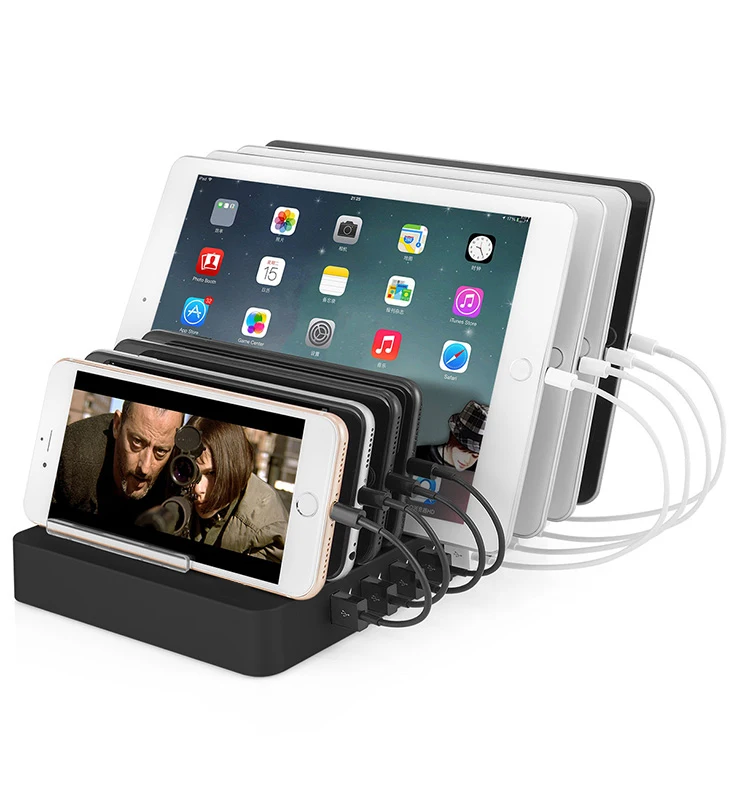 96W 2.4A 8 Port USB Desktop Multi-Function Charging Station Dock Intelligent Smart charger with bracket
96W 2.4A 8 Port USB Desktop Multi-Function Charging Station Dock Intelligent Smart charger with bracket