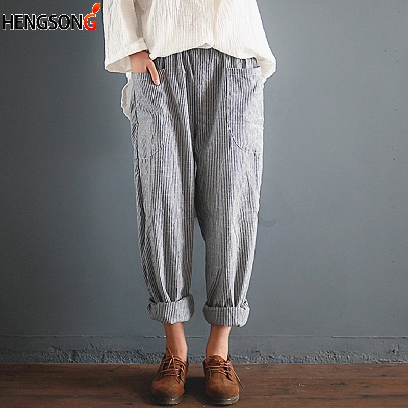 Cotton Women Pants Casual Loose Pockets Pant Summer Fashion Streetwear Female Harem Pants
Cotton Women Pants Casual Loose Pockets Pant Summer Fashion Streetwear Female Harem Pants