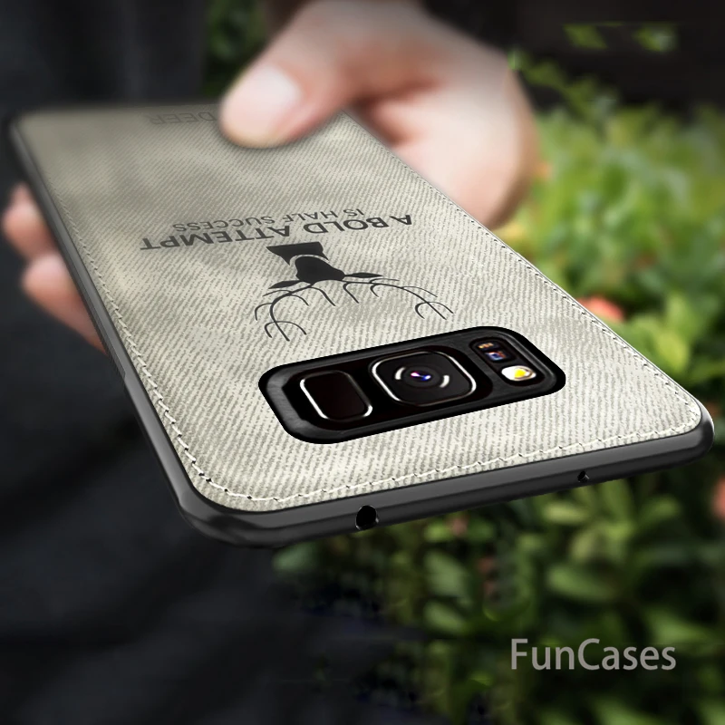 Классическая ткань чехол для samsung Galaxy S9 Plus Мягкий силиконовый задней крышки Note 8