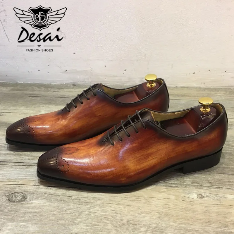 DESAI Men's Dress Shoes Leather Office Business Wedding Handmade Mixed Color Brogue Formal Pointed Toe Oxfords Mens Shoe
DESAI Men's Dress Shoes Leather Office Business Wedding Handmade Mixed Color Brogue Formal Pointed Toe Oxfords Mens Shoe