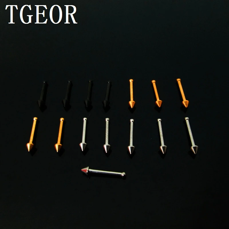 Free shipping Hot wholesale 20G 1.8mm 100pcs titanium plated spike cone nose stud Stainless Steel piercing nose ring
Free shipping Hot wholesale 20G 1.8mm 100pcs titanium plated spike cone nose stud Stainless Steel piercing nose ring