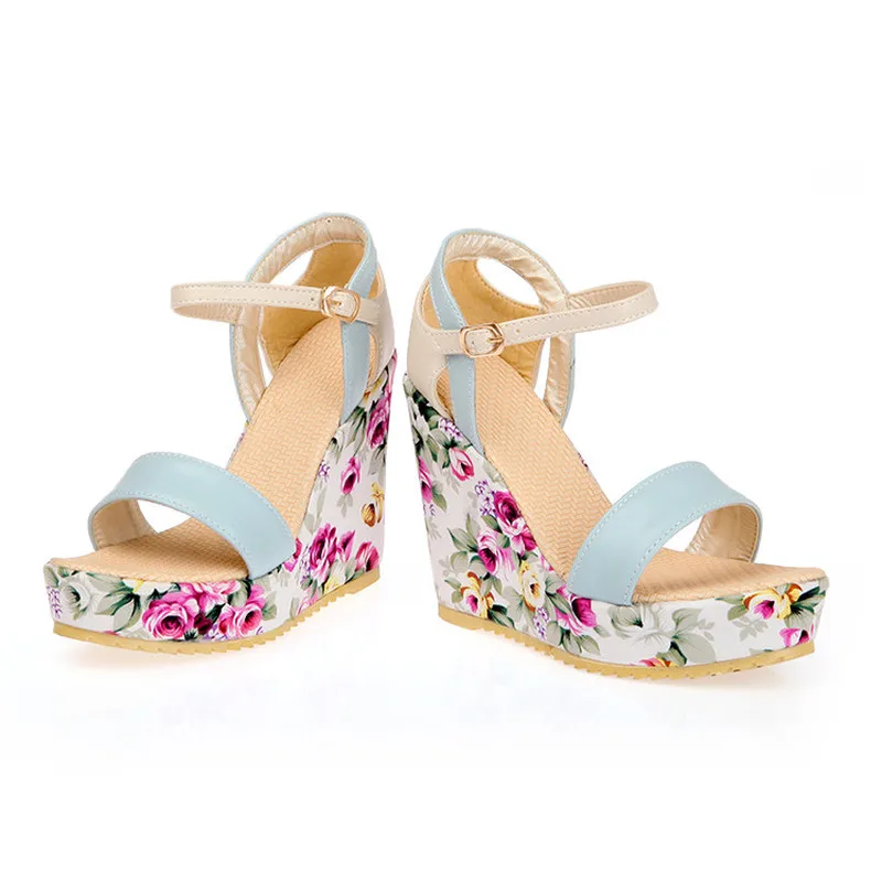2019 Womens Summer Wedge Sandals Shoes Footwear Floral Printed Purple Blue Beige Single Belt Casual Sandals Sweet
2019 Womens Summer Wedge Sandals Shoes Footwear Floral Printed Purple Blue Beige Single Belt Casual Sandals Sweet