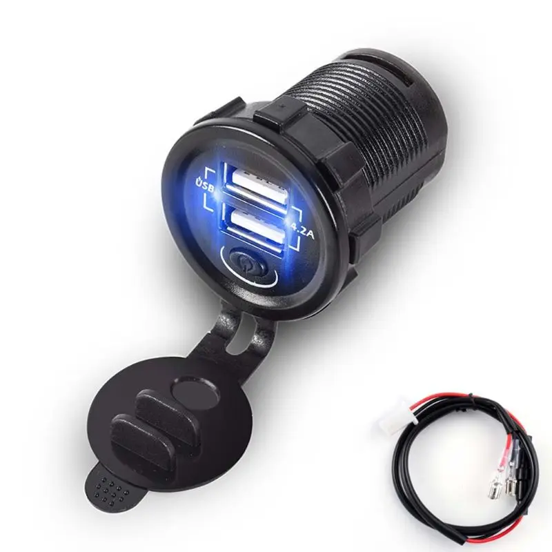 12V 24V Dual USB 5V 2.1A Car Charger Adapter With ON OFF Switch Power Cable For Car Boat Marine Truck Motorbike Camper Vehicles
12V 24V Dual USB 5V 2.1A Car Charger Adapter With ON OFF Switch Power Cable For Car Boat Marine Truck Motorbike Camper Vehicles