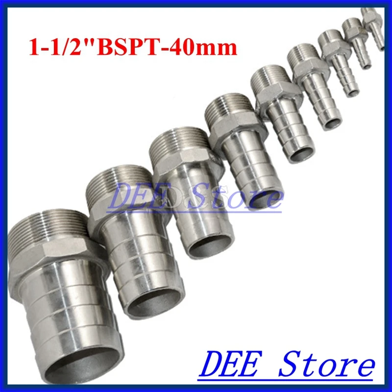 1.5" /1-1/2" BSPT Male Thread Pipe Fittings x 40 MM Barb Hose Tail Connector Joint Pipe Stainless Steel SS304 connector Fittings
1.5" /1-1/2" BSPT Male Thread Pipe Fittings x 40 MM Barb Hose Tail Connector Joint Pipe Stainless Steel SS304 connector Fittings