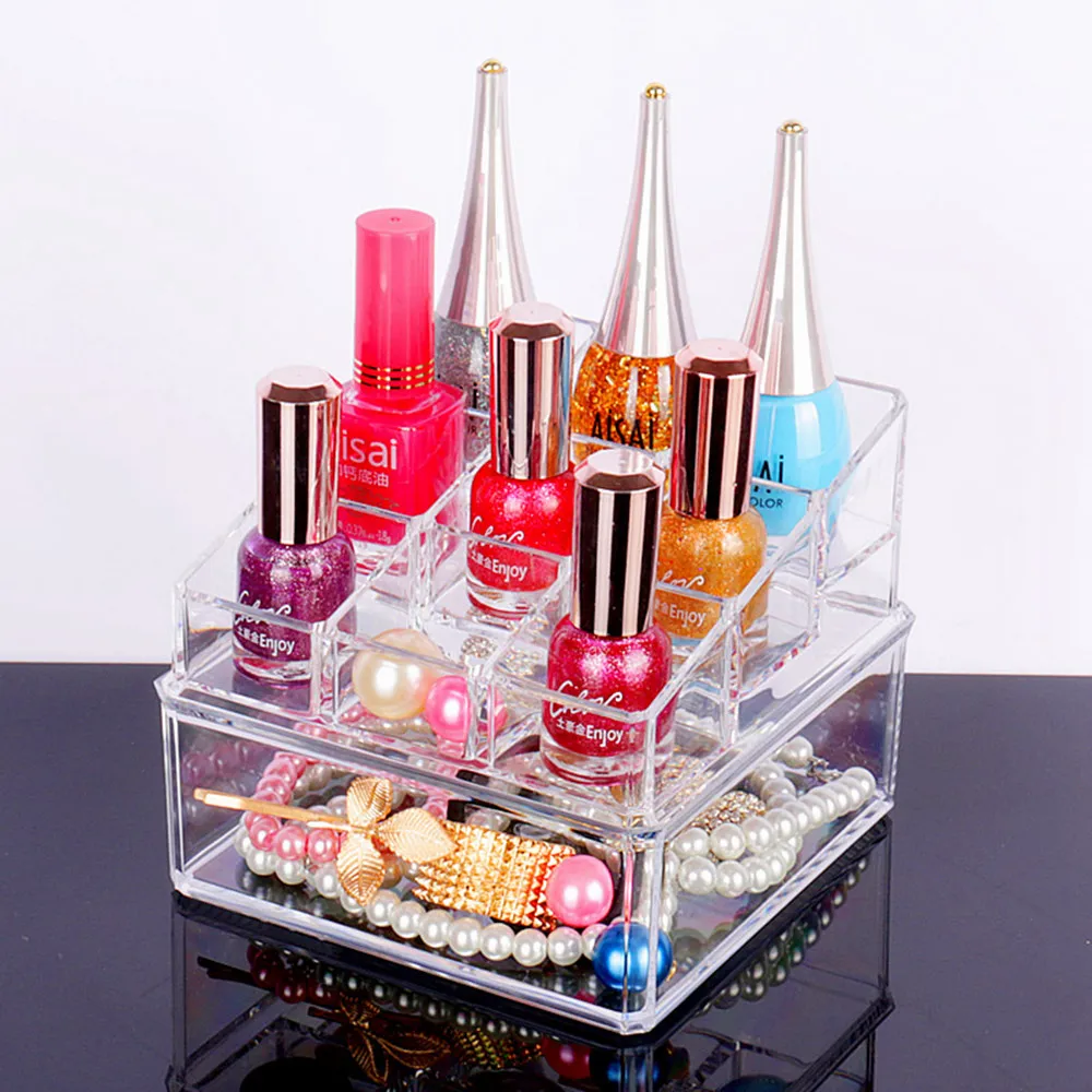 Transparent Acrylic Cosmetic Organizer Creative Crystal Plastic Makeup Lipstick Nail Polish Desktop Storage Box Special Gifts
Transparent Acrylic Cosmetic Organizer Creative Crystal Plastic Makeup Lipstick Nail Polish Desktop Storage Box Special Gifts
