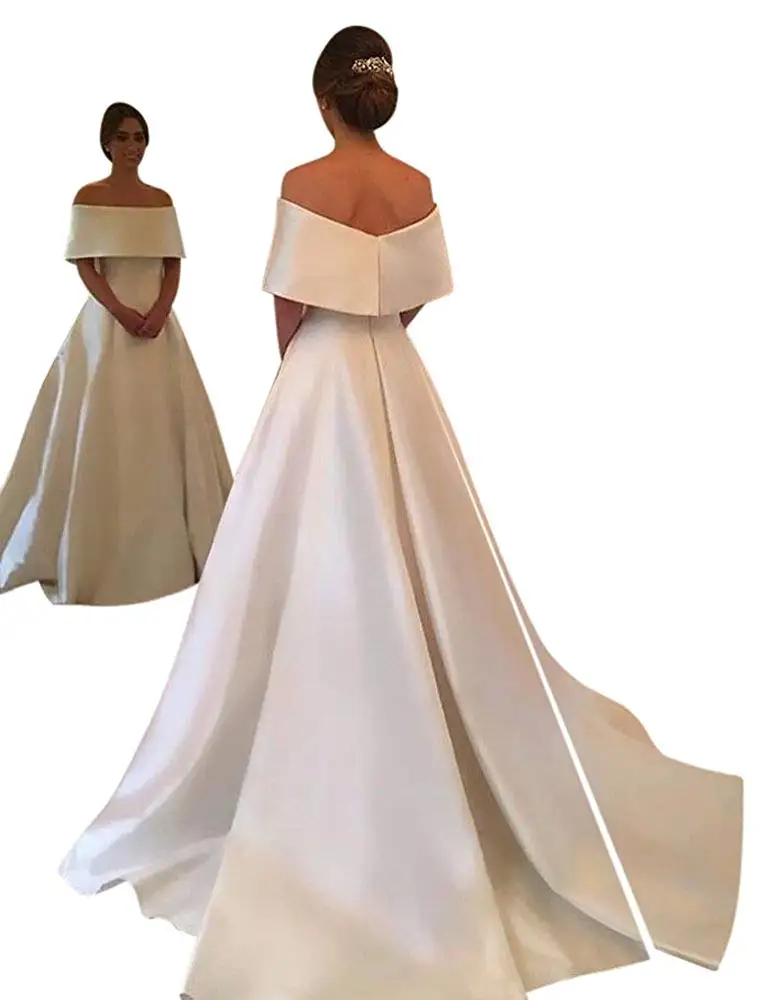 Ivory Satin Off the Shoulder Long Bridesmaid Dresses Women Wedding Party Dresses 2020 New Formal Prom Gowns
Ivory Satin Off the Shoulder Long Bridesmaid Dresses Women Wedding Party Dresses 2020 New Formal Prom Gowns