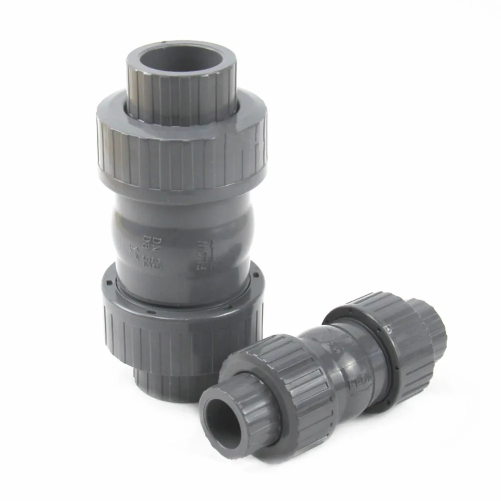 20~63mm UPVC Check Valve Double Union Non-return Value Preventing Back Flow Water Pipe Valve Connectors
20~63mm UPVC Check Valve Double Union Non-return Value Preventing Back Flow Water Pipe Valve Connectors