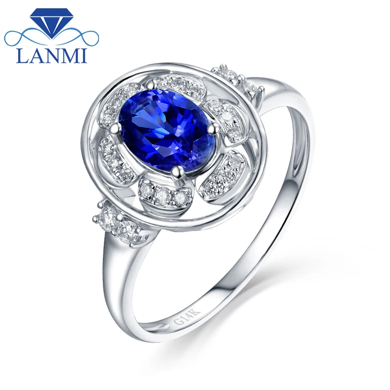 Natural Blue Tanzanite Promised Rings Solid 14k White Gold Stunning Diamond Engagement Jewelry for Women Christmas Gift
Natural Blue Tanzanite Promised Rings Solid 14k White Gold Stunning Diamond Engagement Jewelry for Women Christmas Gift