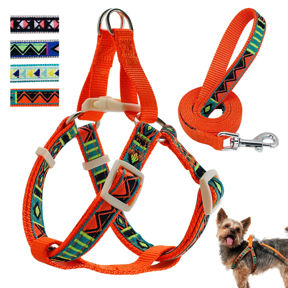Breathable Nylon Dog Harness and Leash Set Printed Step in Small Dogs Puppy Harness Walking Lead Rope For Pitbull Pug
Breathable Nylon Dog Harness and Leash Set Printed Step in Small Dogs Puppy Harness Walking Lead Rope For Pitbull Pug