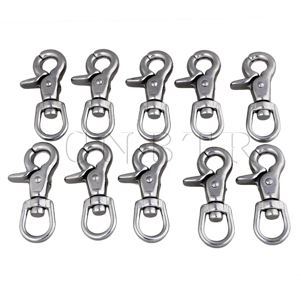 CNBTR Silver 304 Stainless Steel Multi-purpose Swivel Eye Lobster Clasps Clip Spring Fastener Pack of 10
CNBTR Silver 304 Stainless Steel Multi-purpose Swivel Eye Lobster Clasps Clip Spring Fastener Pack of 10