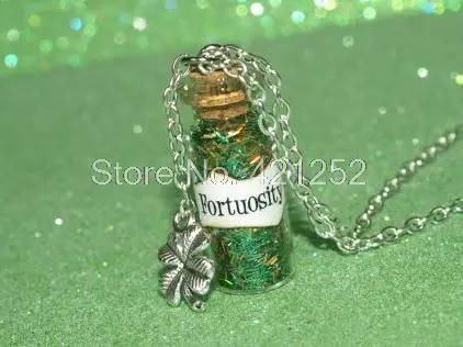 12pcs Fortuosity Necklace glass Bottle Necklace with a 4 Leaf Clover Charm The Happiest Millionaire Inspired necklace
12pcs Fortuosity Necklace glass Bottle Necklace with a 4 Leaf Clover Charm The Happiest Millionaire Inspired necklace