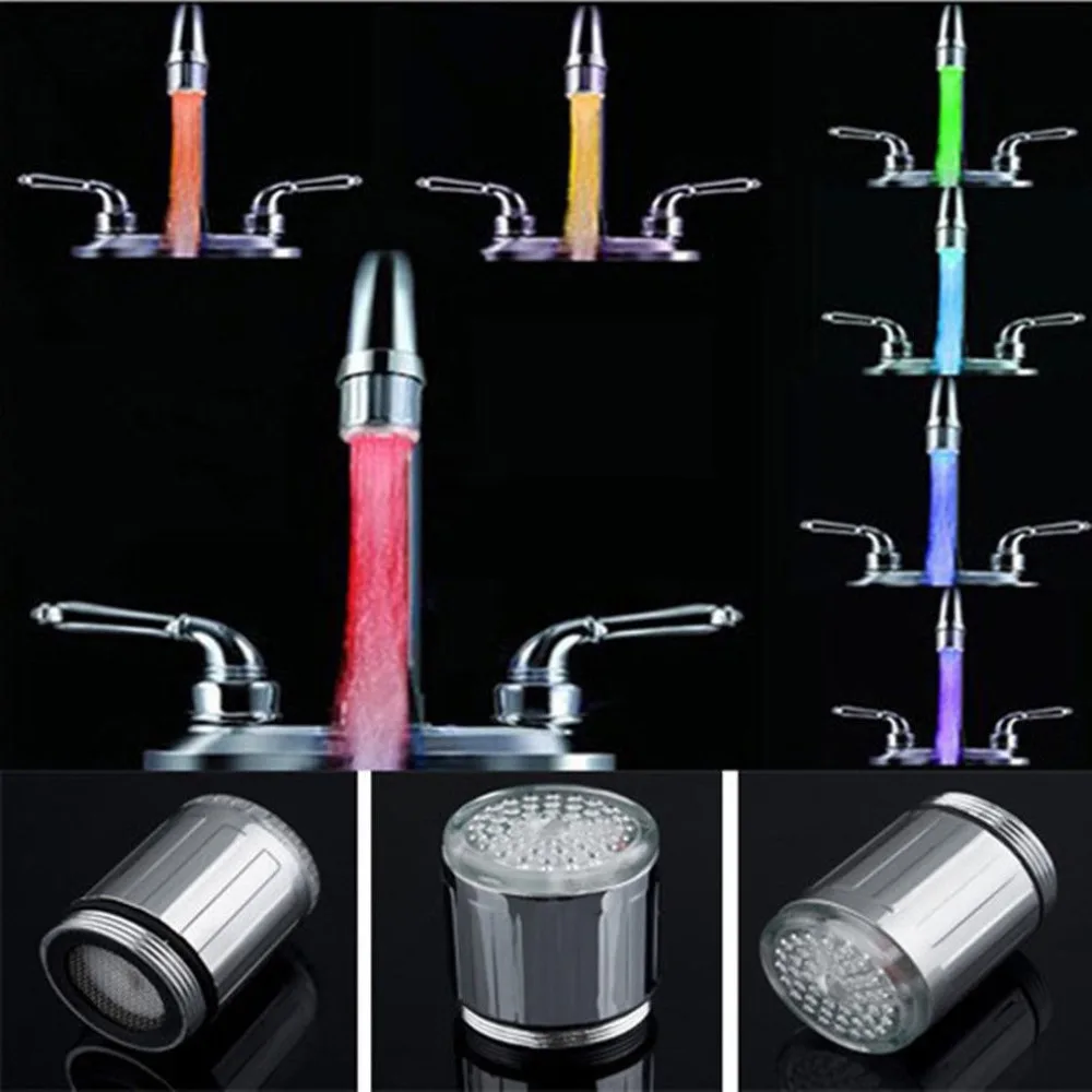 1pcs 7 Color Glow No battery Automatic Temperature Sensor Shower LED Light Water Faucet Tap wholesale Dropshipping | Дом и сад