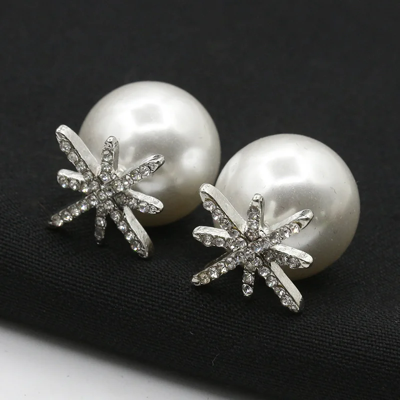 Shiny Bling Crystal Snowflake Shape piercing Big Round Sleek Simulated Pearl Ball Women Stud Earrings
Shiny Bling Crystal Snowflake Shape piercing Big Round Sleek Simulated Pearl Ball Women Stud Earrings