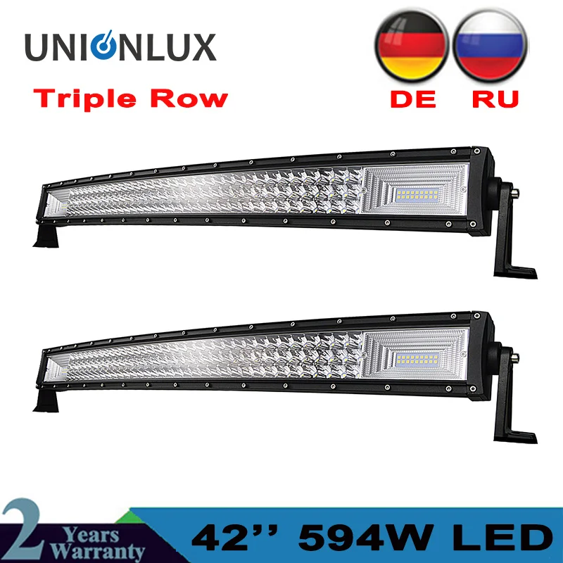 

Triple Row LED Light Bar 42" 594W Curved Offroad LED Work Light Bar For 4x4 4WD Truck Trailer SUV ATV UTV Driving Lamp 12v 24v