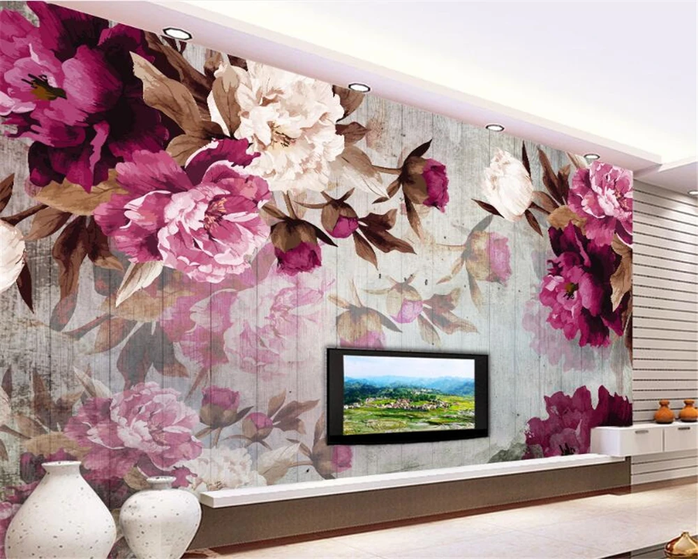 Beibehang 3D Wallpaper Living Room Bedroom Mural Painting Hand painted peony wood grain TV Background photo 3d wallpaper behang
Beibehang 3D Wallpaper Living Room Bedroom Mural Painting Hand painted peony wood grain TV Background photo 3d wallpaper behang