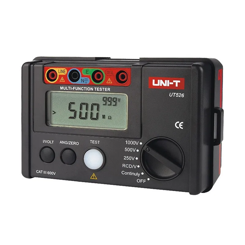 UNI-T UT526 Multi-function digital electric meter Electrical Insulation Tester Earth Resistance Meter+RCD Test+Continuity+AC/DCV
UNI-T UT526 Multi-function digital electric meter Electrical Insulation Tester Earth Resistance Meter+RCD Test+Continuity+AC/DCV
