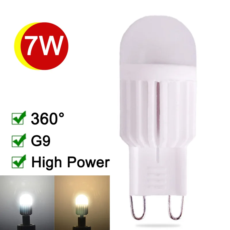 Dimmable G9 LED Light Bulb 7W 220V Ceramic LED G9 Lamp 360 Degree Lustres De Sala LED G9 Corn Bulb High Quality Warm/Cold White
Dimmable G9 LED Light Bulb 7W 220V Ceramic LED G9 Lamp 360 Degree Lustres De Sala LED G9 Corn Bulb High Quality Warm/Cold White