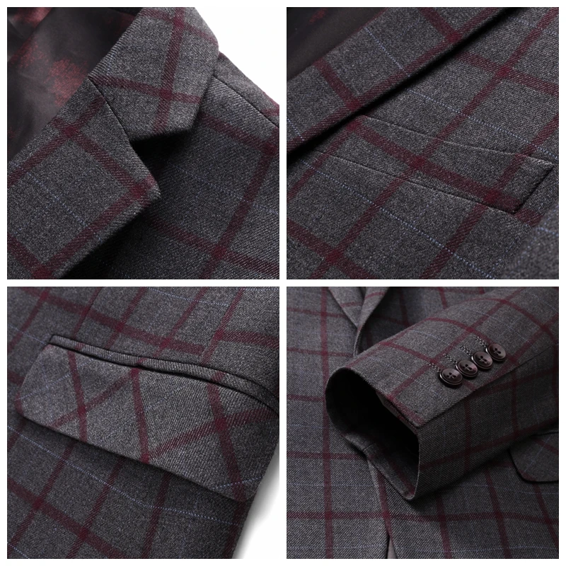 Fashion Wedding Suits For Men 3 pcs Blazer And Jacket Pants Plaid Casual Business Suits Vest Trousers Two Button Suit Jackets
Fashion Wedding Suits For Men 3 pcs Blazer And Jacket Pants Plaid Casual Business Suits Vest Trousers Two Button Suit Jackets