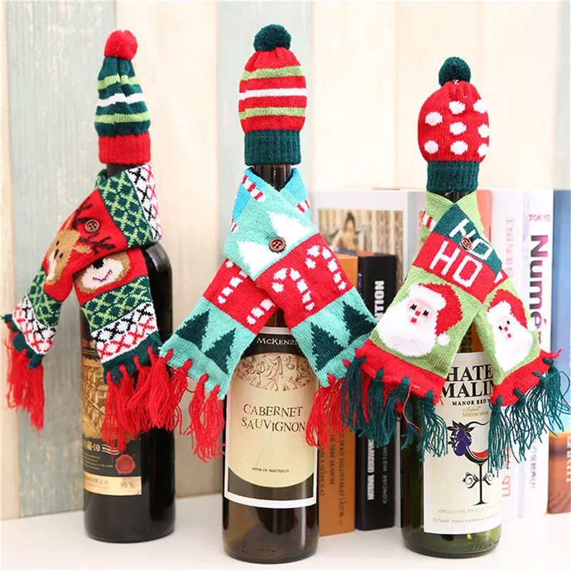 1 PC Christmas Decorations Festival Bottle Novelty Scarf Bear Tassel Santa Claus Hat Christmas decorate Red Wine
1 PC Christmas Decorations Festival Bottle Novelty Scarf Bear Tassel Santa Claus Hat Christmas decorate Red Wine