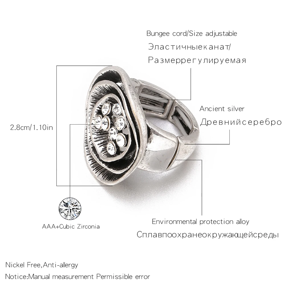 Vintage Ancient Silver Ring for Women One-size Adjustable Flower Ring Crystal Personality Jewelry Accessories Wedding Party Gift
Vintage Ancient Silver Ring for Women One-size Adjustable Flower Ring Crystal Personality Jewelry Accessories Wedding Party Gift