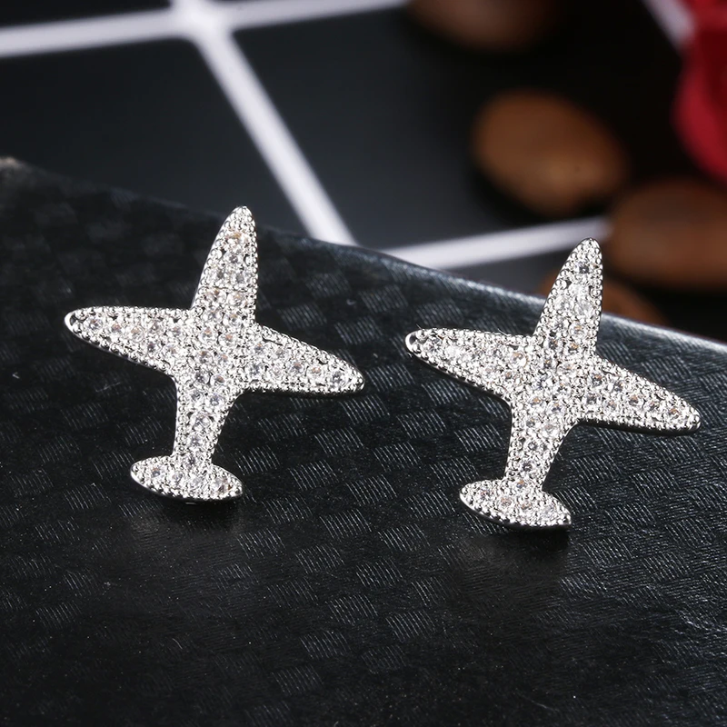 100% 925 sterling silver fashion shiny cz zircon little airplane ladies stud earrings women jewelry female gift wholesale cheap
100% 925 sterling silver fashion shiny cz zircon little airplane ladies stud earrings women jewelry female gift wholesale cheap