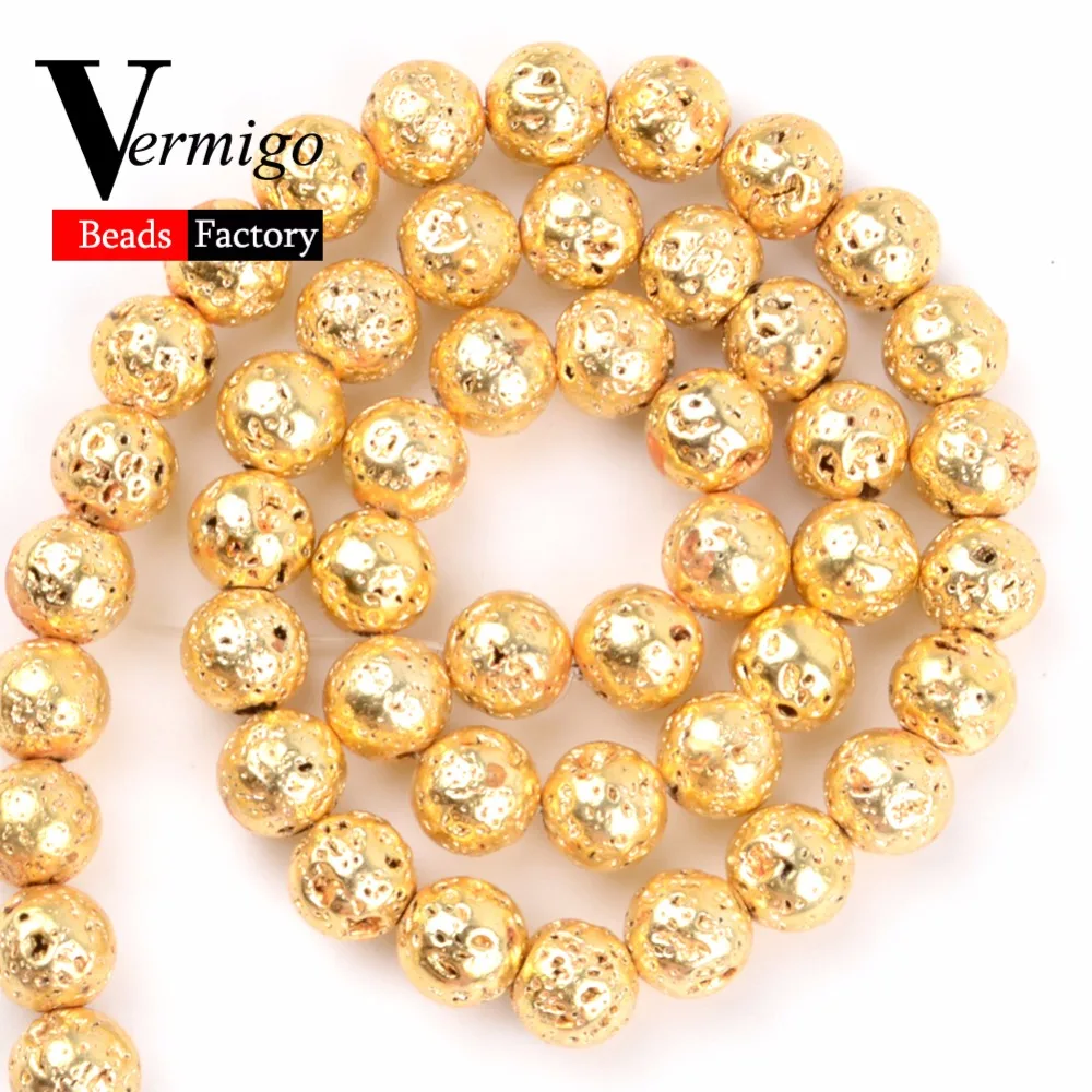 Natural Stone Beads Gold Volcanic Lava Stone Minerals Loose Beads For Jewelry Making 4 6 8 10mm Diy Bracelet Accessories Perles
Natural Stone Beads Gold Volcanic Lava Stone Minerals Loose Beads For Jewelry Making 4 6 8 10mm Diy Bracelet Accessories Perles
