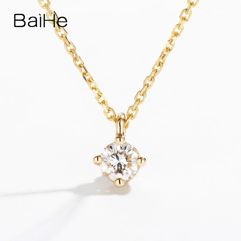 BAIHE Solid 18K Yellow Gold 0.12ct H/SI Natural Diamond Women Trendy Fine Jewelry Gift beautiful Diamond Necklaces
BAIHE Solid 18K Yellow Gold 0.12ct H/SI Natural Diamond Women Trendy Fine Jewelry Gift beautiful Diamond Necklaces