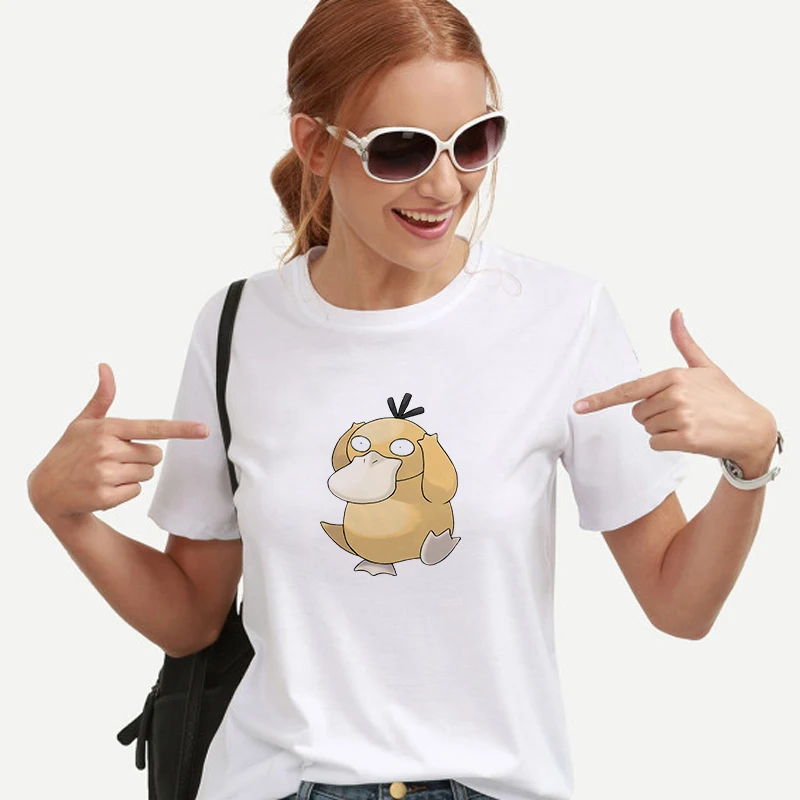 Женские Забавные футболки Harajuk kawaii модные топы с коротким рукавом и принтом pokemon