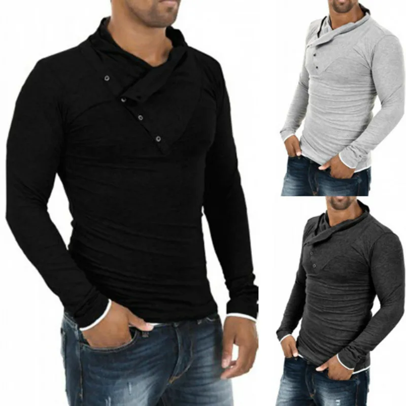 Men Oblique Button Self-cultivation Long Sleeve Tshirt T Male Shirt Casual Clothing Brand Slim Fit Fashion Tshirts
Men Oblique Button Self-cultivation Long Sleeve Tshirt T Male Shirt Casual Clothing Brand Slim Fit Fashion Tshirts