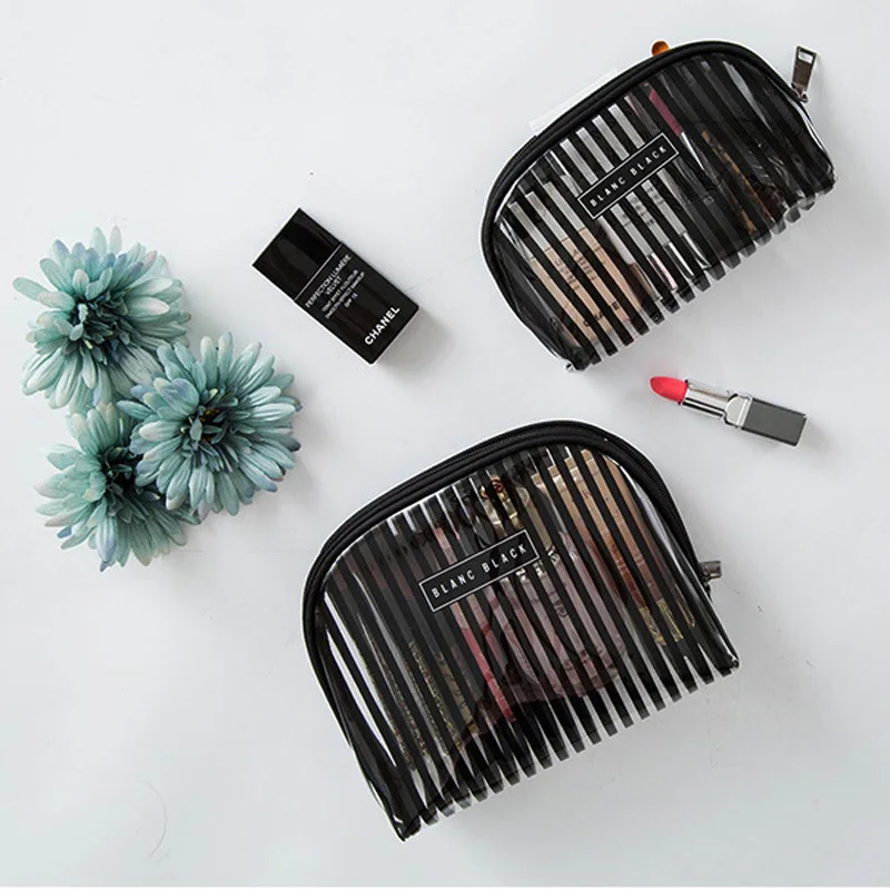 SHUSHIRUO Waterproof PVC Transparent Cosmetic bag Black Striped Women Large Small Travel Storage Case Wash Inside Zipper Bag
SHUSHIRUO Waterproof PVC Transparent Cosmetic bag Black Striped Women Large Small Travel Storage Case Wash Inside Zipper Bag