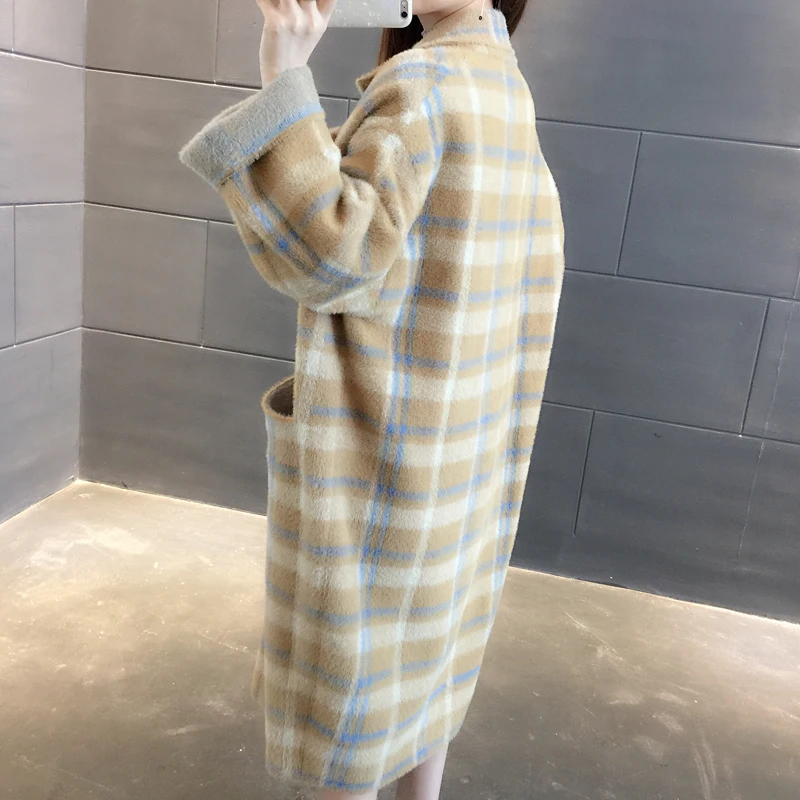 Long Wool Coat Mink-like Plaid Jacket Female 2018 Spring Winter Immortal Sweater Loose Knitted Cardigan Overcoat Wide-waisted
Long Wool Coat Mink-like Plaid Jacket Female 2018 Spring Winter Immortal Sweater Loose Knitted Cardigan Overcoat Wide-waisted