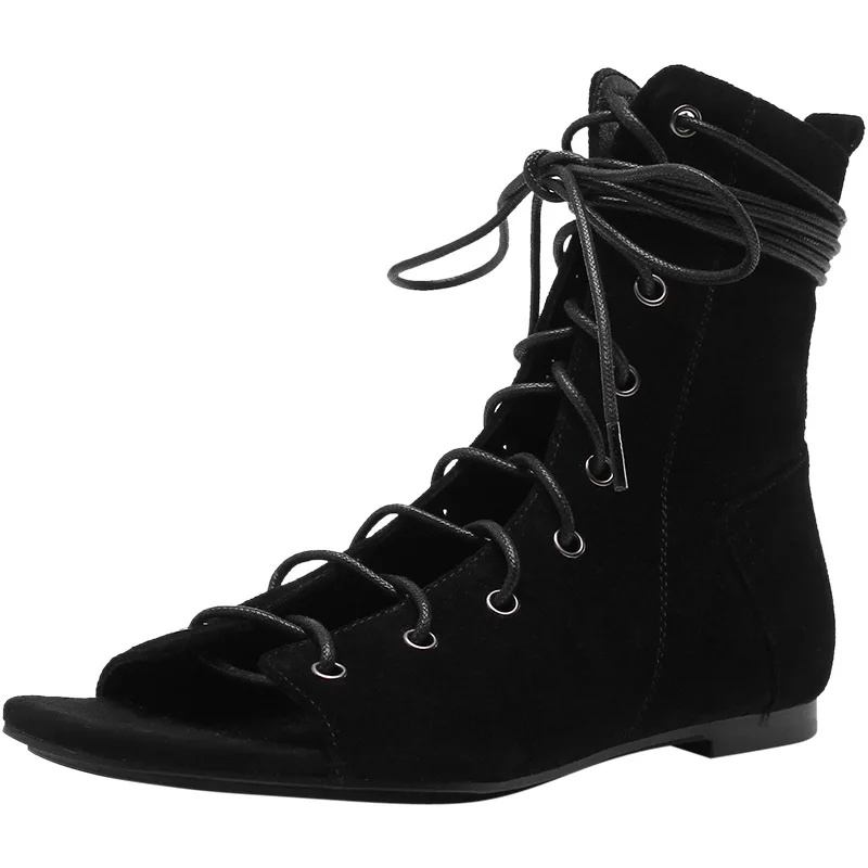 Женские ботильоны с открытым носком, черные, коричневые ботинки со шнуровкой и перекрестной шнуровкой, летние женские ботильоны с вырезами
Женские ботильоны с открытым носком, черные, коричневые ботинки со шнуровкой и перекрестной шнуровкой, летние женские ботильоны с вырезами