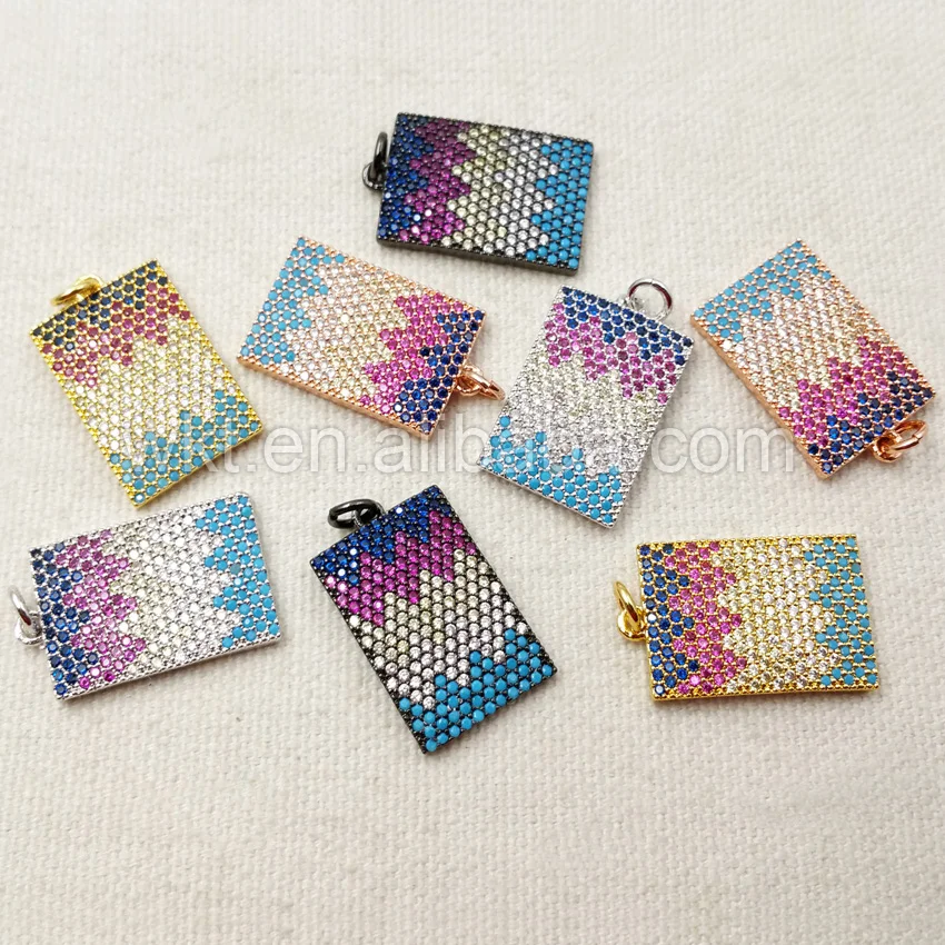 WT-P1071 New Design Cubic Zircon Pendant in High Quality Rectangle Shape Colorful Micro Pave Pendant with Quality Metal Plated
WT-P1071 New Design Cubic Zircon Pendant in High Quality Rectangle Shape Colorful Micro Pave Pendant with Quality Metal Plated