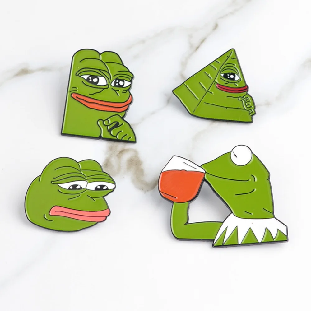 Значок на булавке Smile Sad Frog Pepe thinker значок с отворотом забавной эмалью булавка На