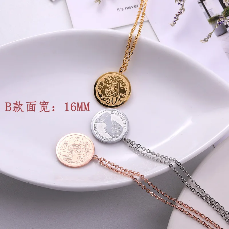 Titanium Steel Vintage Image of Queen ,Coins Pendant Necklace, Gift Jewelry Rose gold color pendant necklace
Titanium Steel Vintage Image of Queen ,Coins Pendant Necklace, Gift Jewelry Rose gold color pendant necklace