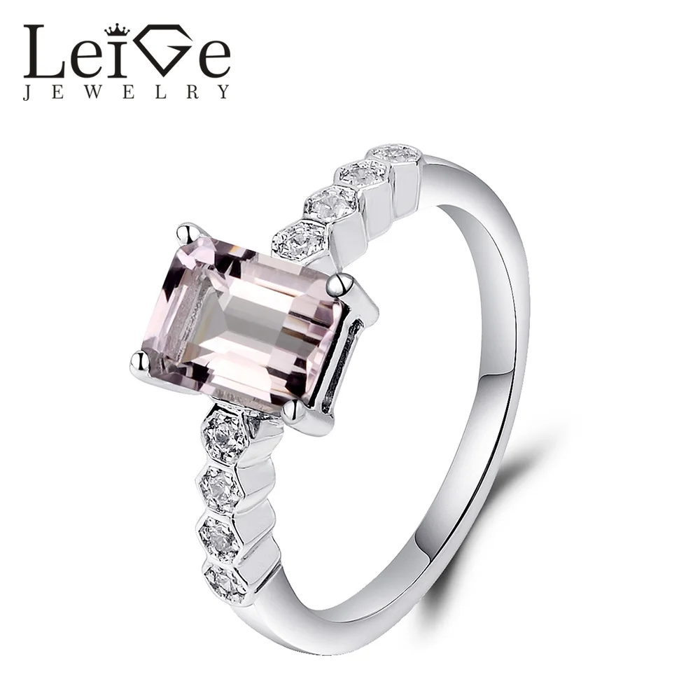Leige Jewelry Natural Morganite Wedding Ring Emerald Cut Silver Rings with Stones Anniversary Gift for Women Fine Jewelry
Leige Jewelry Natural Morganite Wedding Ring Emerald Cut Silver Rings with Stones Anniversary Gift for Women Fine Jewelry