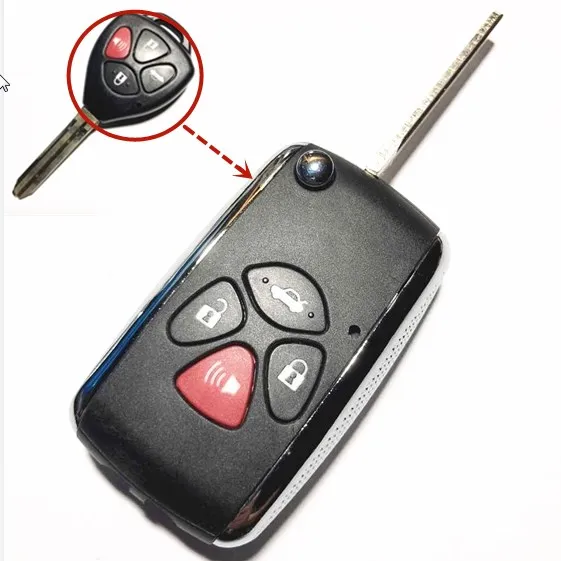 4 Buttons Modified Flip Remote Car Key shell Fob Case For Toyota Camry Avalon Corolla Matrix TOY43 Blade Replacement Key Cover
4 Buttons Modified Flip Remote Car Key shell Fob Case For Toyota Camry Avalon Corolla Matrix TOY43 Blade Replacement Key Cover