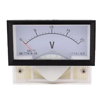 

DC 0-20V Class 1.5 Plastic Rectangle Panel Analog Gauge Voltmeter Voltage Meter