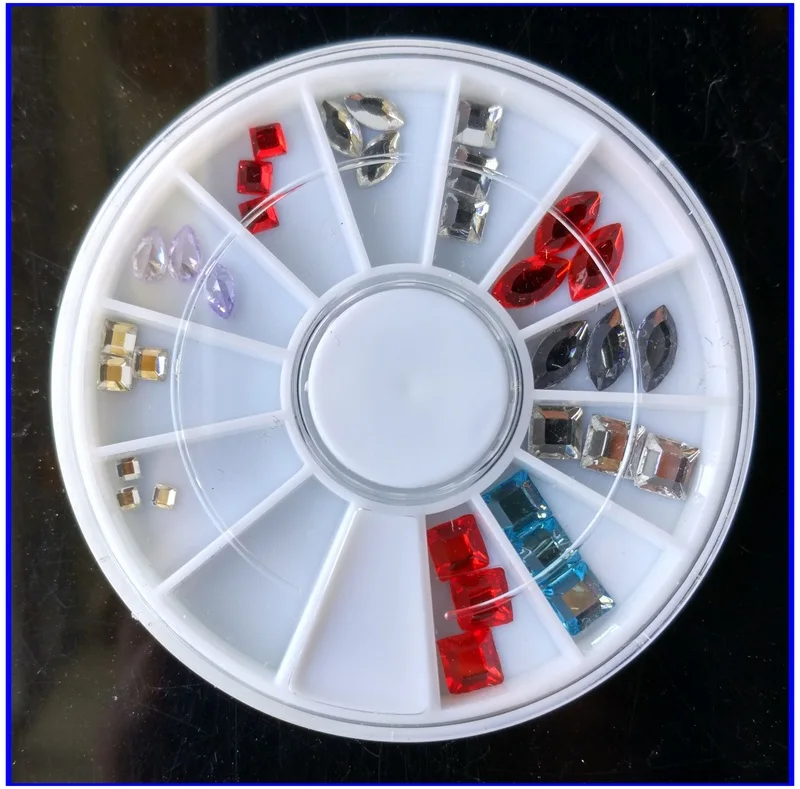 1X Wheel Nail Art Rhinestones 3D 12 Colors Glitter Gems stone Water Drop Square Flat base Bling Crystal Nail Studs K012
1X Wheel Nail Art Rhinestones 3D 12 Colors Glitter Gems stone Water Drop Square Flat base Bling Crystal Nail Studs K012